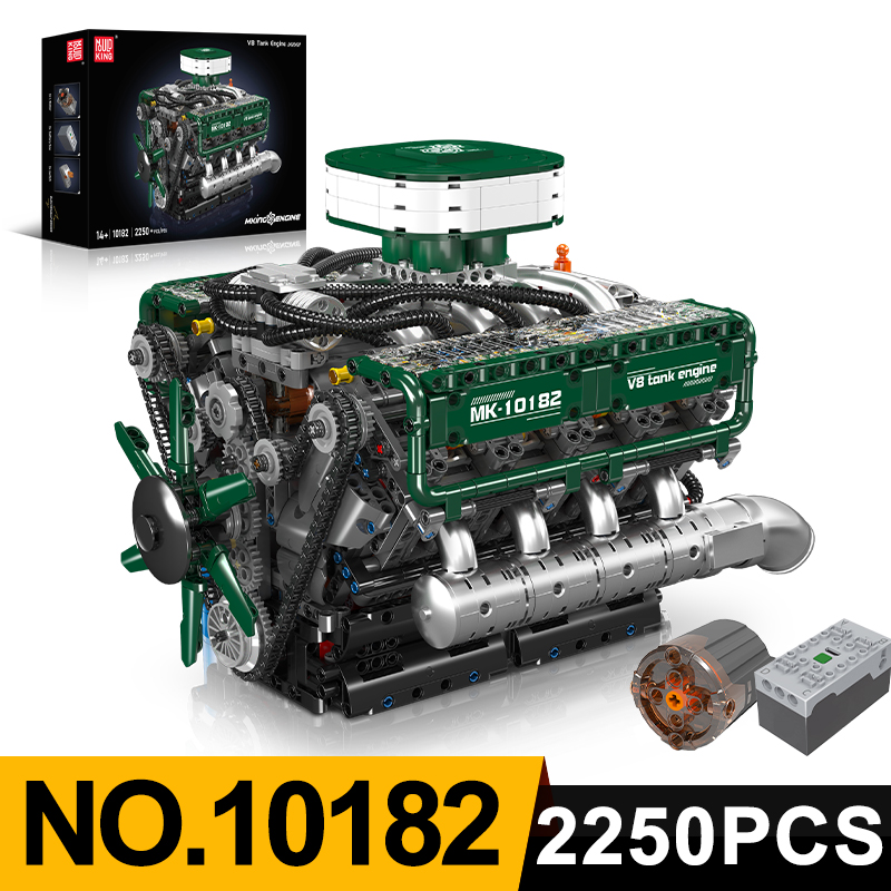 Model Kit Engine V8 - Mould King 10182 Model Mesin Tank