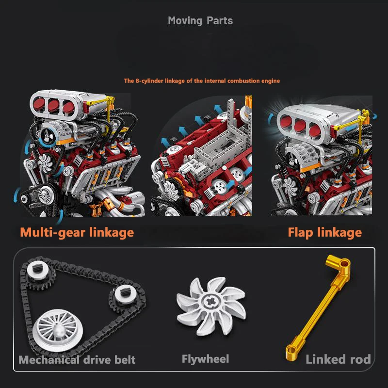2347PCS Model Mesin V8 Bertekn - Model Kit Engine V8 ulasan dan harga