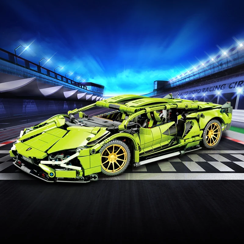 Blok bangunan mobil balap, mai - Model Kit Lamborghini ulasan dan harga