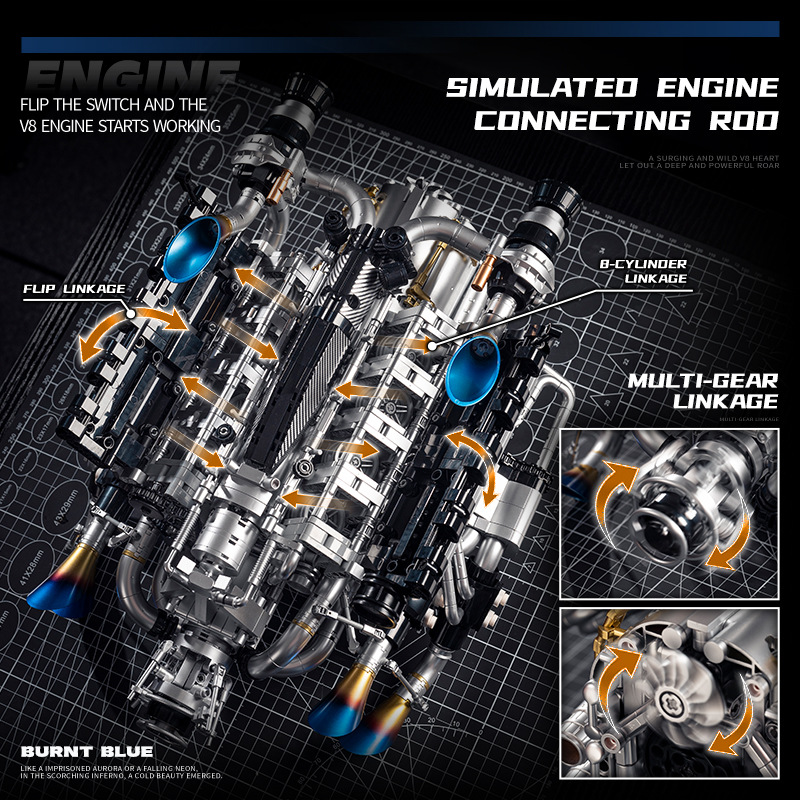 Kit Blok Bangunan Mesin V8 Sup - Model Kit Engine V8 ulasan dan harga