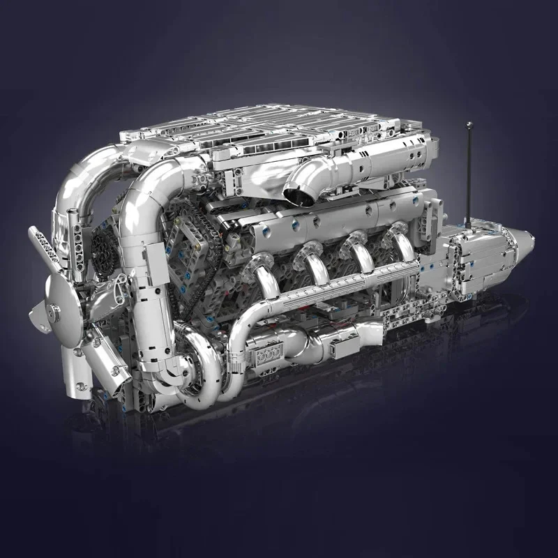 Mould King 10168 V8 Twin Turbo - Model Kit Engine V8 ulasan dan harga