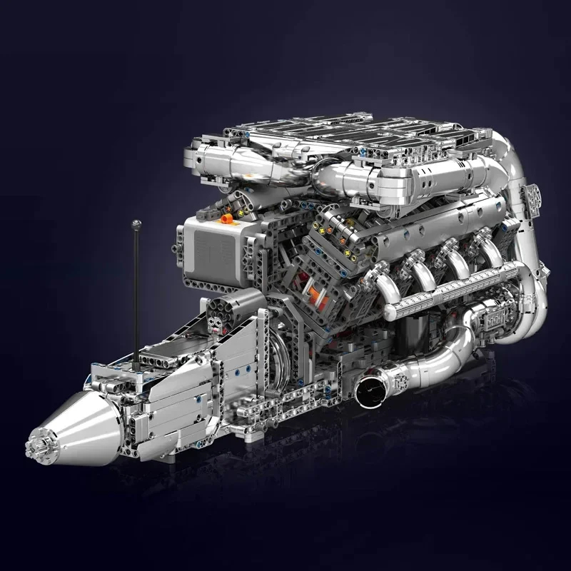 Mould King 10168 V8 Twin Turbo - Model Kit Engine V8 ulasan dan harga