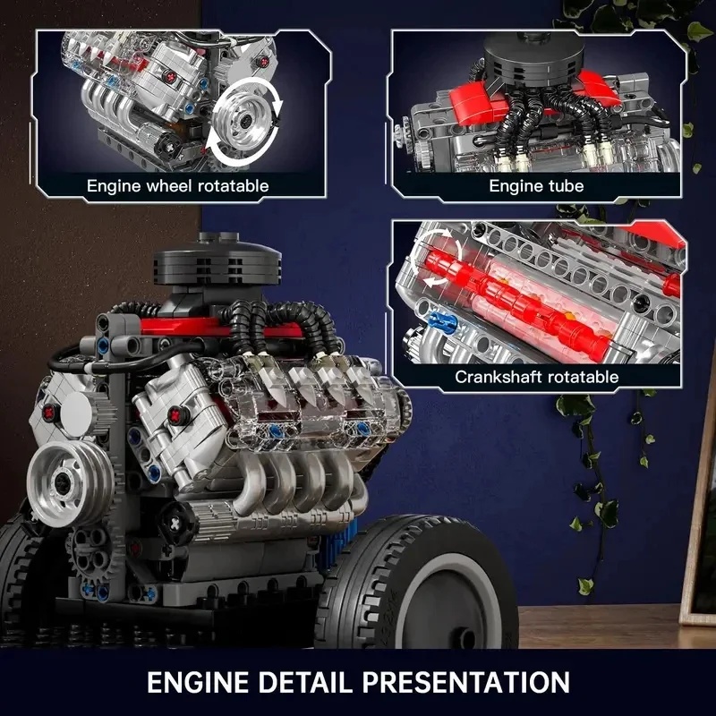 Mould King 10171 Mesin Superca - Model Kit Engine V8 ulasan dan harga