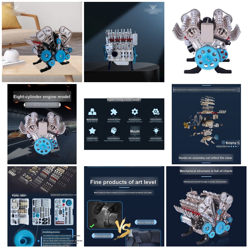Kit Perakitan Model Mesin V8 M - Model Kit Engine V8 ulasan dan harga