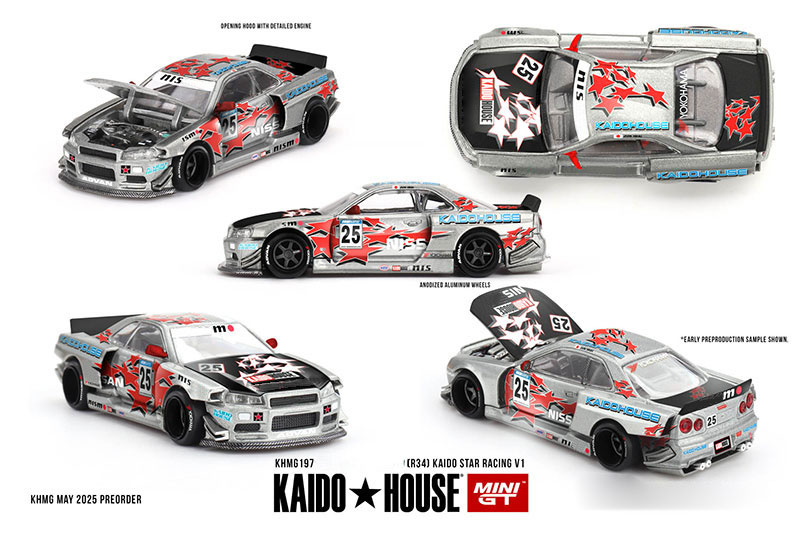 Kaido House x MINI GT 1:64 T1  - Model Kit R34 ulasan dan harga